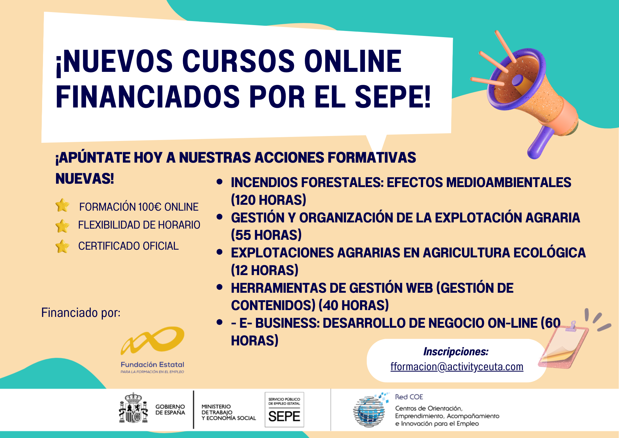 Cartel nuevos Cursos Online