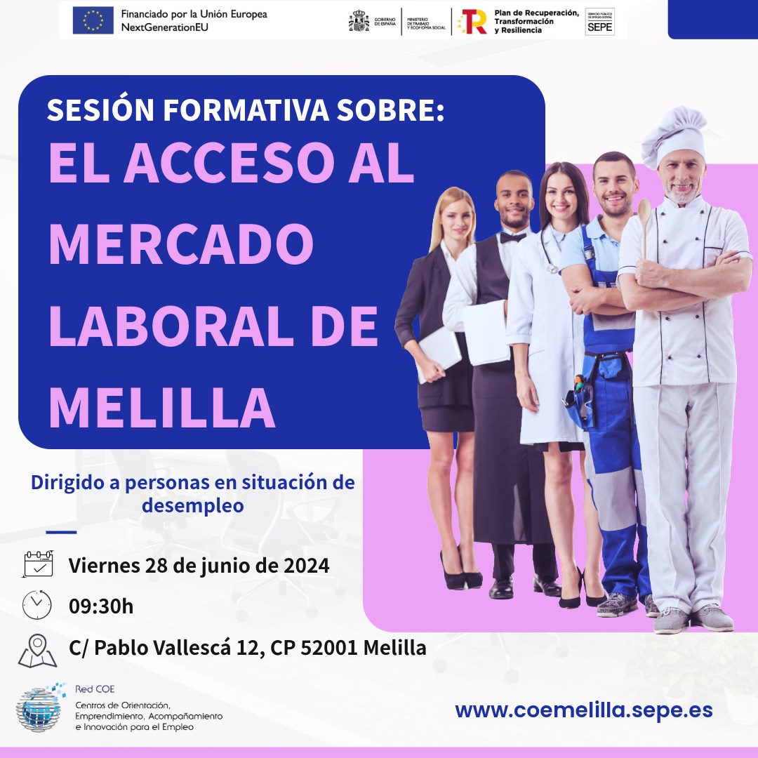 cartel taller mercado de trabajo melilla